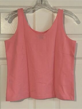 Leggiadro Vintage Pink Cotton Lycra Blend Tank Top XL